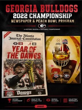 Georgia Bulldogs 2022 Championship Newspaper & Peach Bowl Program R60C